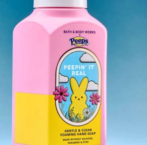 PEEPS Easter Basket w Peepin' It Real Pink Bunny Soap Bath & Body Works Collab - Picture 7 of 9